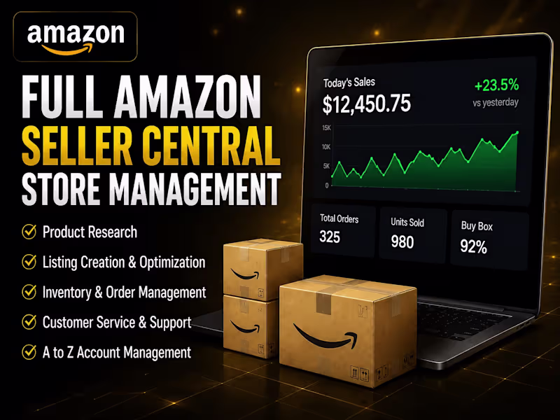 Cover image for Amazon Seller Central Management (End-to-End)