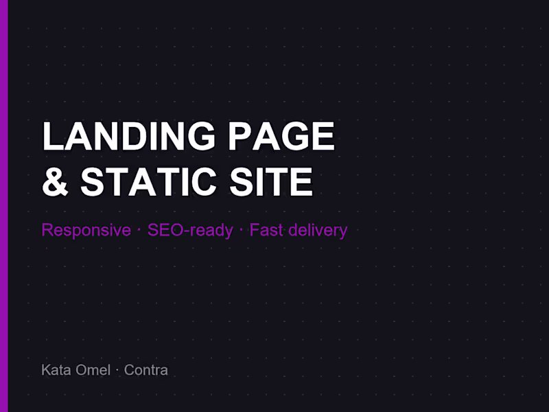 Cover image for Responsive Landing Page / Static Website