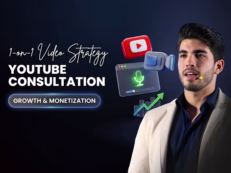 Cover image for 1-on-1 video call YouTube consultation & channel growth strategy