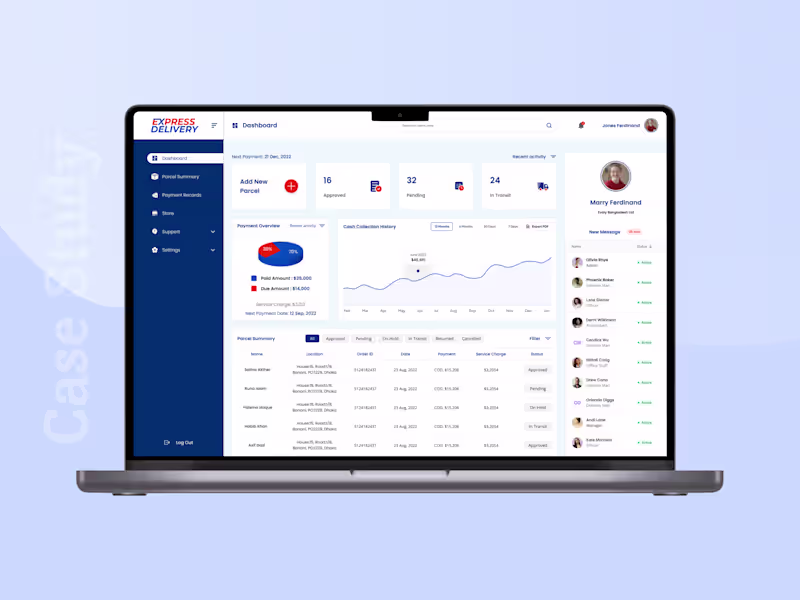 Cover image for Online Courier Service Merchant Dashboard