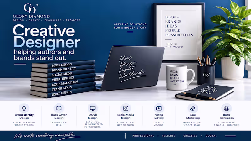 Cover image for I will design professional graphics, branding & book covers