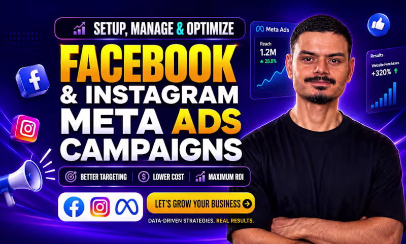 Cover image for facebook and instagram meta ads campaign management
