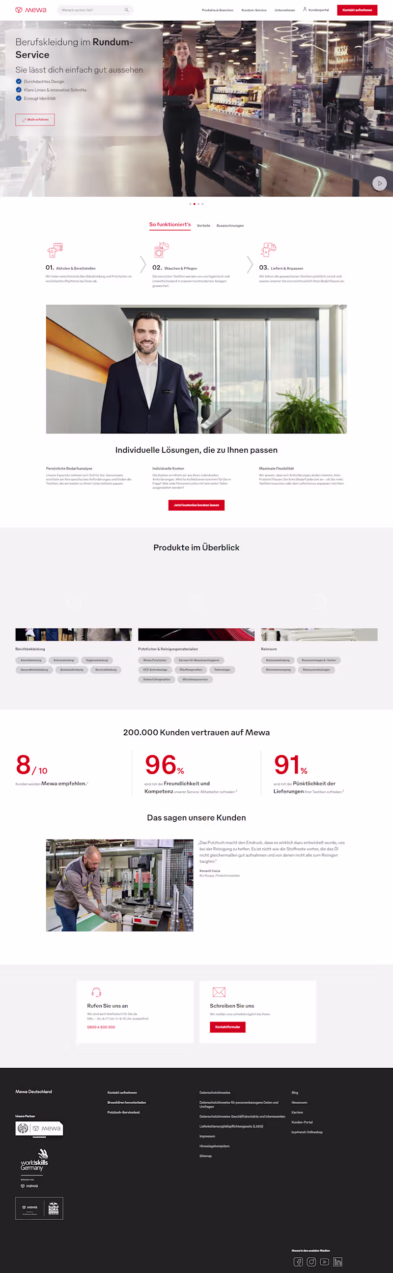 Cover image for Mewa.de (http://Mewa.de) represents a large-scale B2B servic...