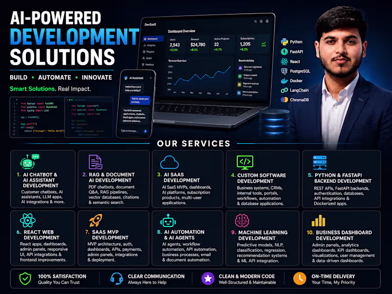 Cover image for AI Chatbot Development | AI Assistants & Custom LLM Solutions