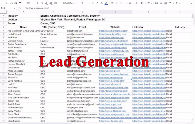 Cover image for Data Entry, Web Research & B2B Lead Generation