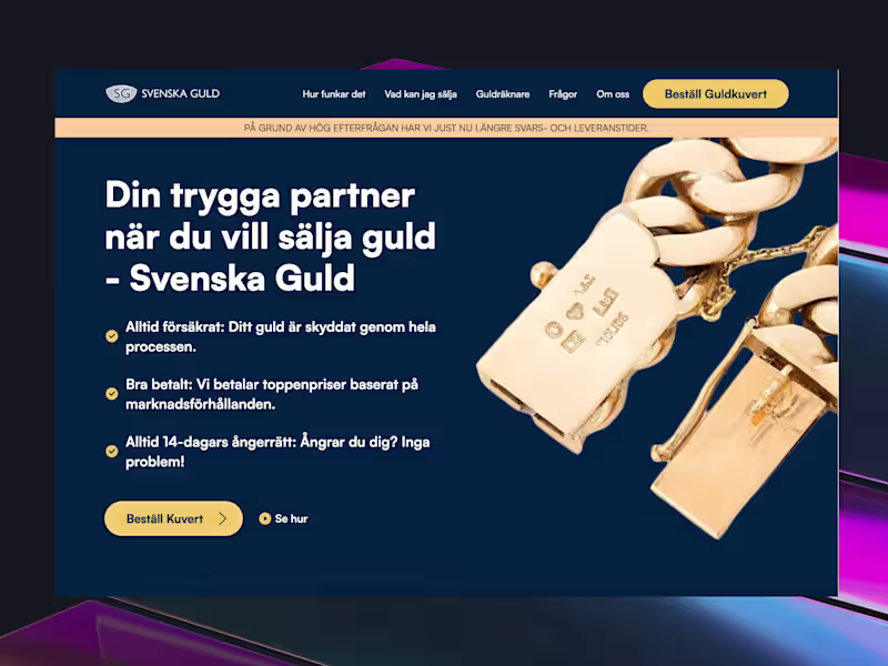 Cover image for Svenska Guld (Website + CMS + Custom API)