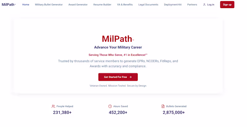 Cover image for Featured in USA Today, MilPath