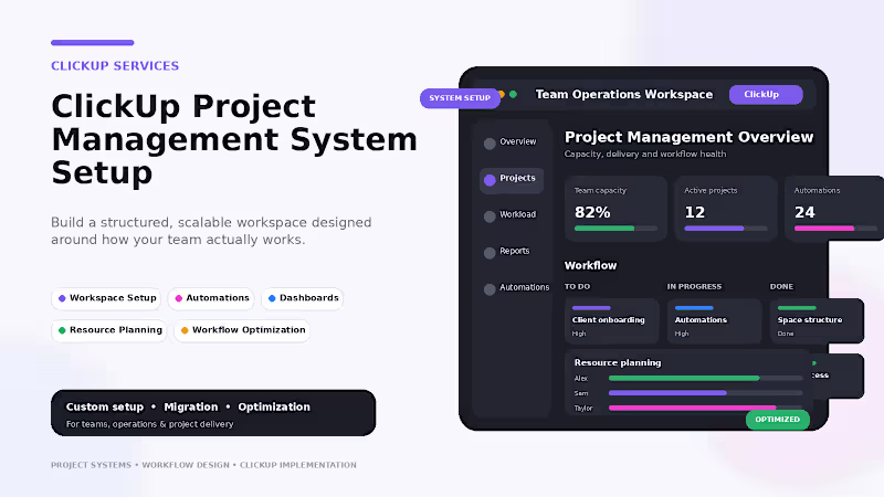 Cover image for Project Management System Setup - ClickUp