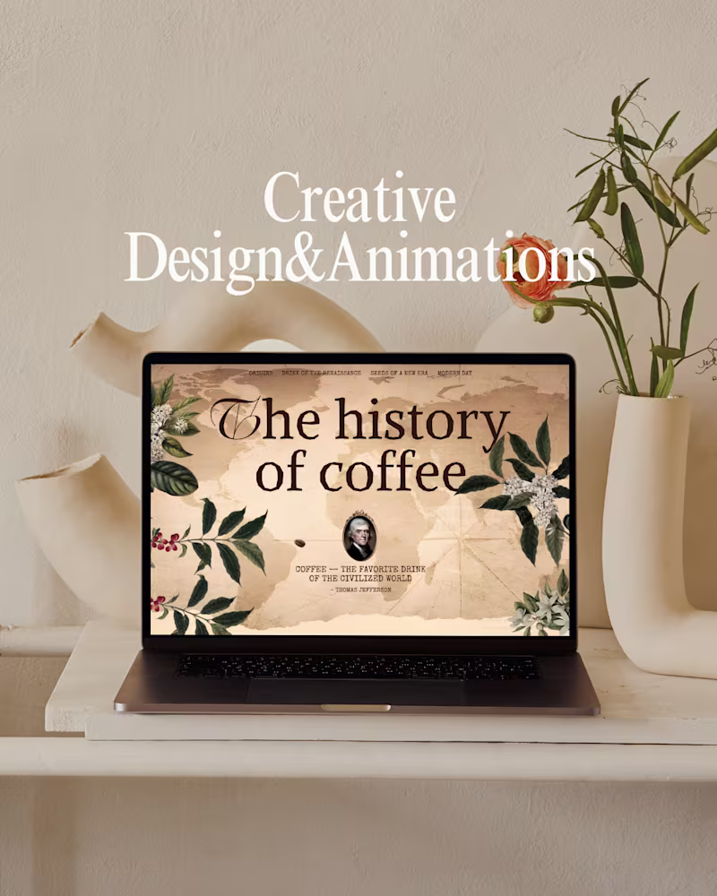 Cover image for Design & Development of Creative Website – The History of Coffee