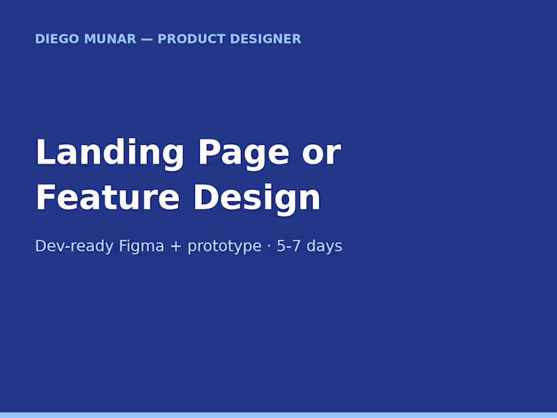 Cover image for Landing Page or Feature Design in Figma (5-7 days)