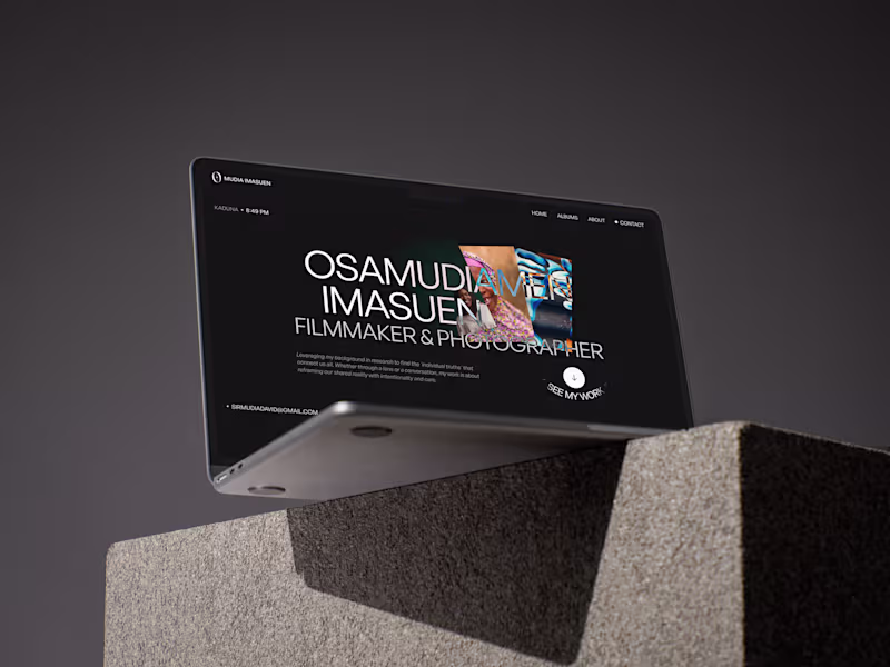 Cover image for Website Design for Mudia Imasuen's Photography & Film Portfolio