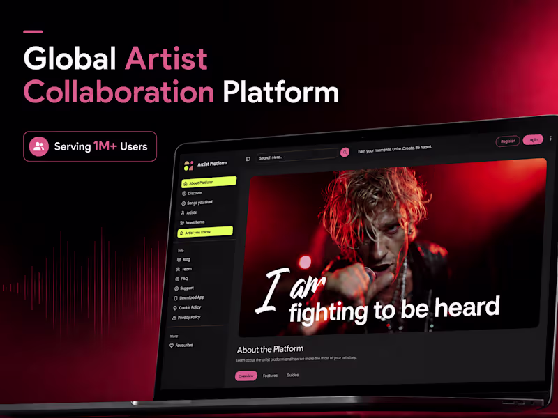 Cover image for Artist Collaboration Platform — 1M+ Users