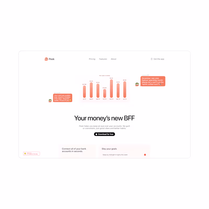 Cover image for Peek.money Website Redesign