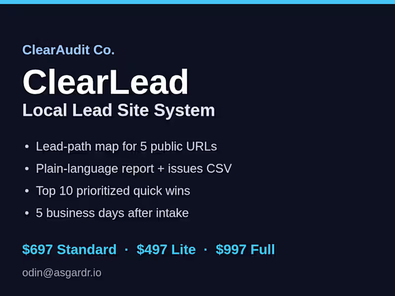Cover image for ClearLead Local Lead Site System
