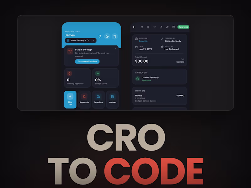 Cover image for ProcurementExpress · mobile CRO to web-app design and dev