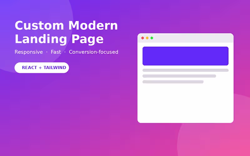 Cover image for Custom Modern Landing Page