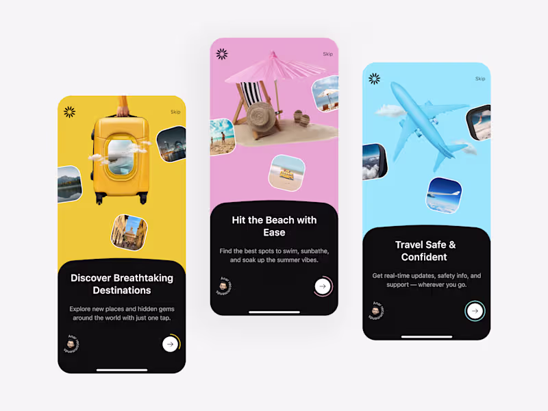 Cover image for Travel App Onboarding Screens Design
