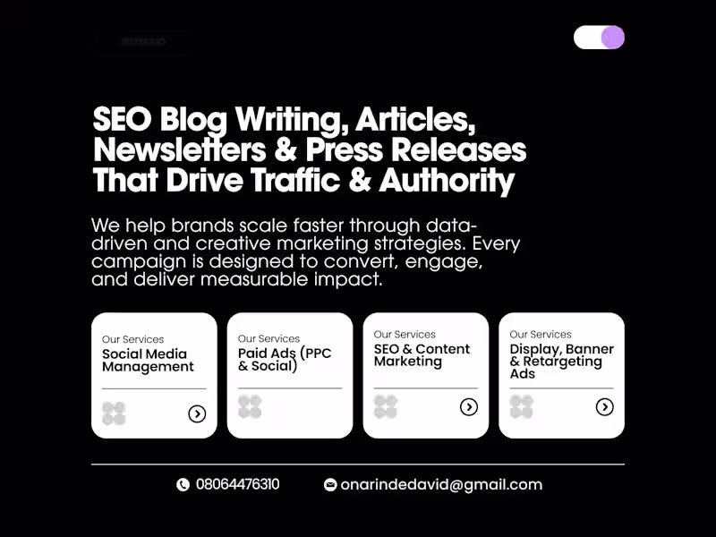 Cover image for SEO Blog Writing, Articles, Newsletters & Press Releases