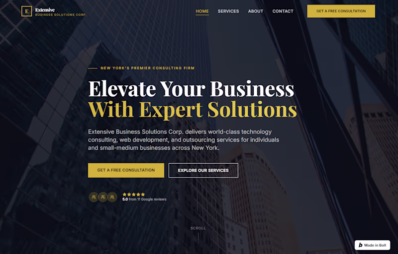 Cover image for Extensive Business Solutions Corp. Website
Designed