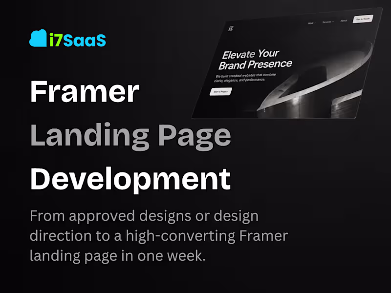 Cover image for Framer Landing Page Development