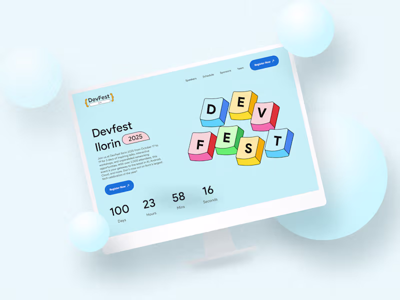 Cover image for DevFest Ilorin 2025 Event Landing Page Design
