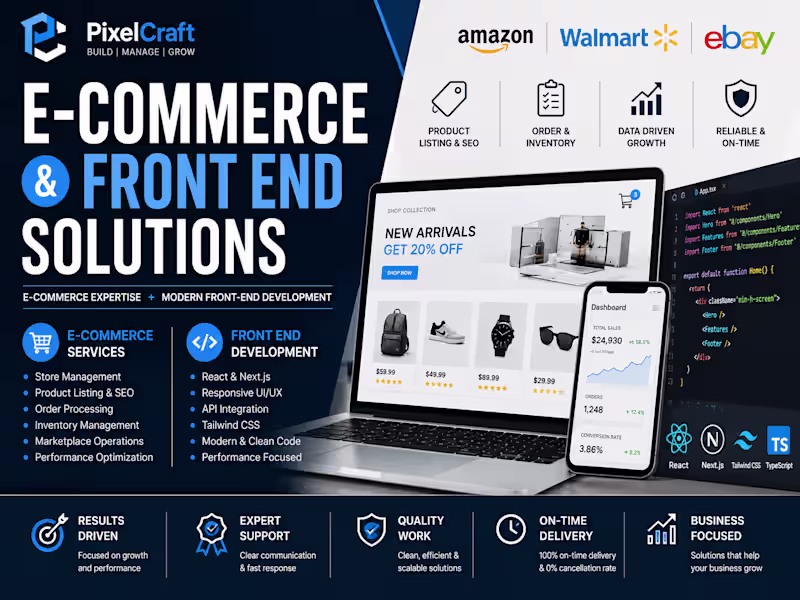 Cover image for Professional E-commerce Management & Marketplace Support