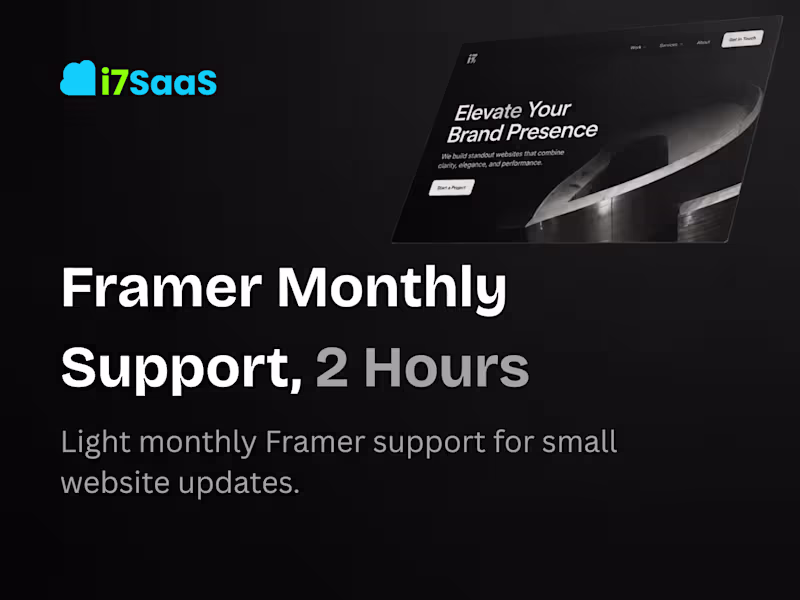 Cover image for Framer Monthly Support, 2 Hours