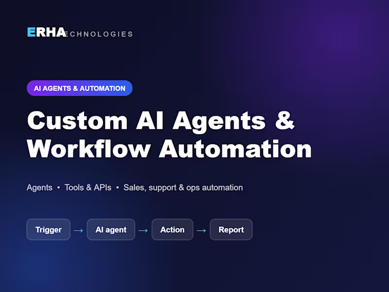 Cover image for Custom AI Agent & Workflow Automation for Your Business