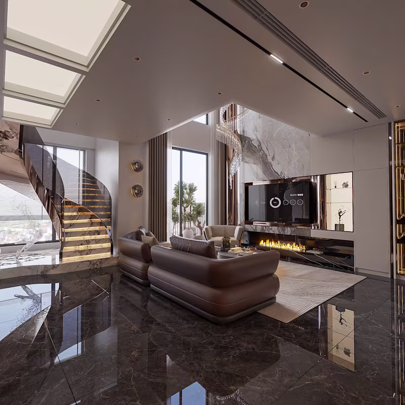 Cover image for Photorealistic 3D Luxury Living Room Visualization