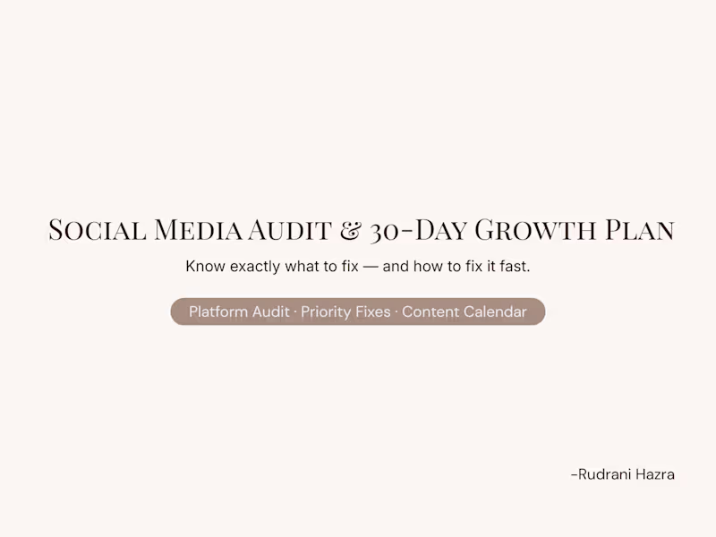 Cover image for Social Media Audit & 30-Day Growth Plan