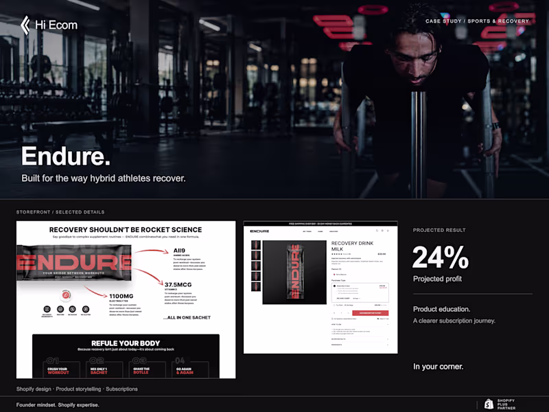 Cover image for Dynamic Shopify Site for Endure