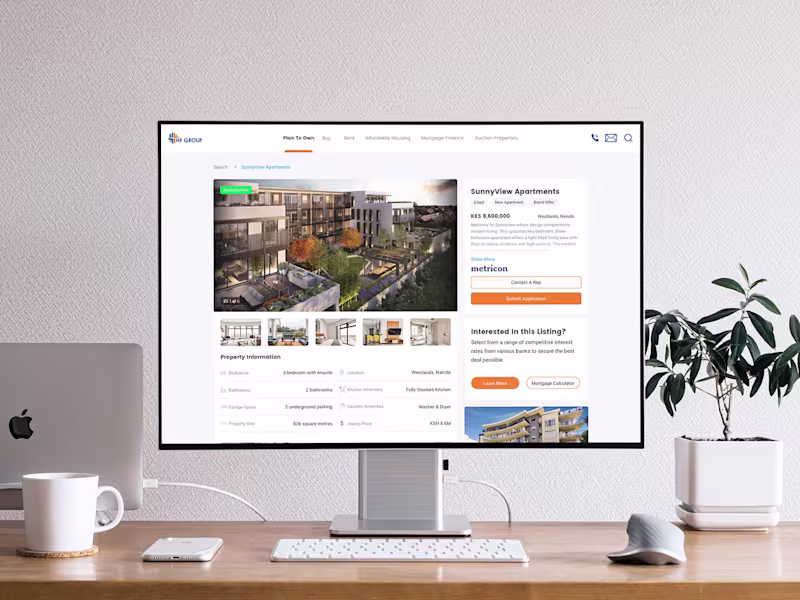 Cover image for HF Group - UI/UX Design For A Real Estate Marketplace