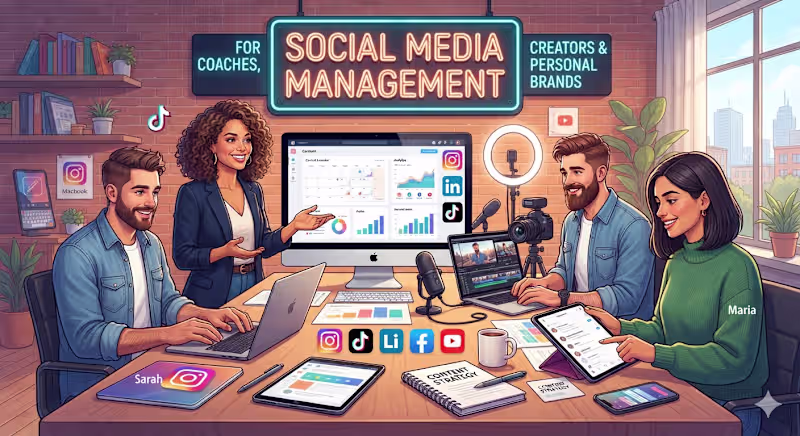 Cover image for Social Media Management for Coaches, Creators & Personal Brands