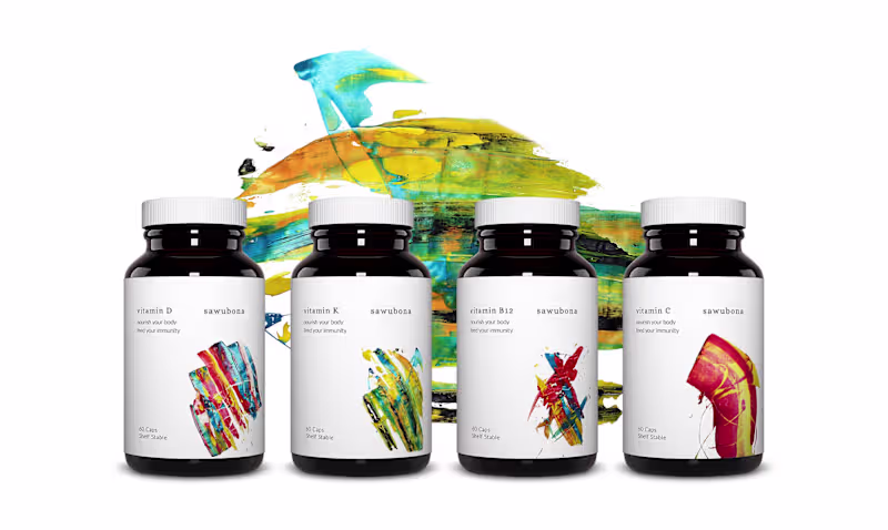 Cover image for Sawubona Abstract Paintings Branding & Packaging