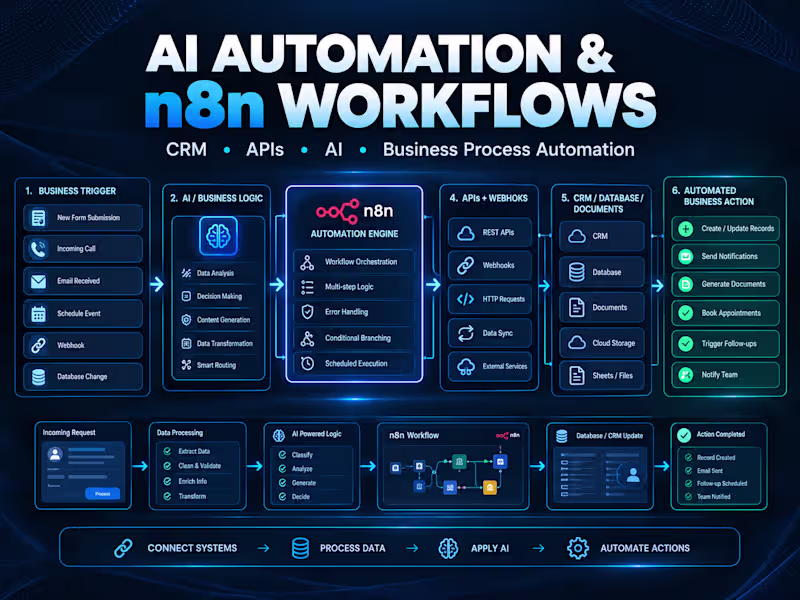 Cover image for AI Automation & n8n Workflows | CRM & API Integration