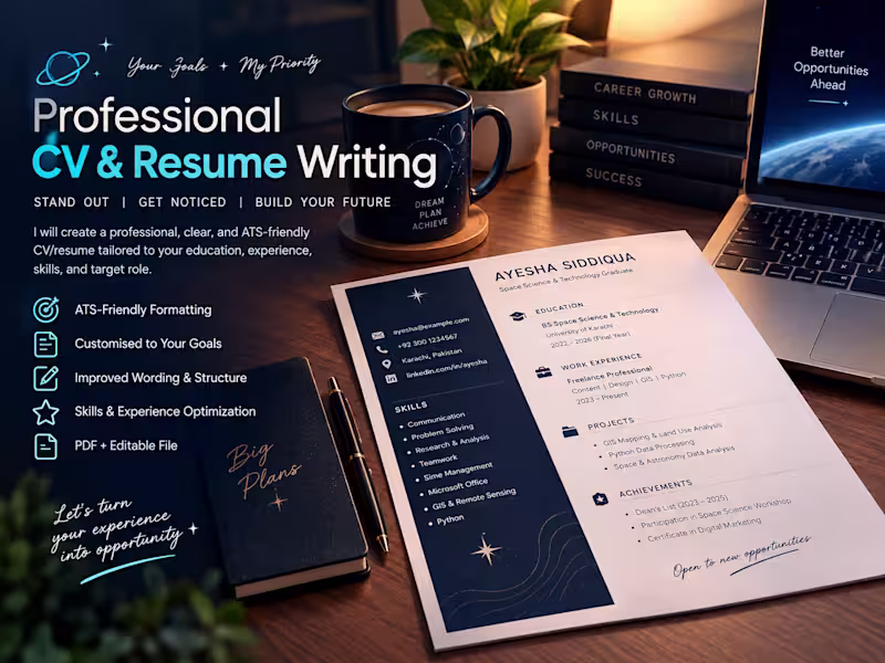 Cover image for Professional CV & Resume Writing