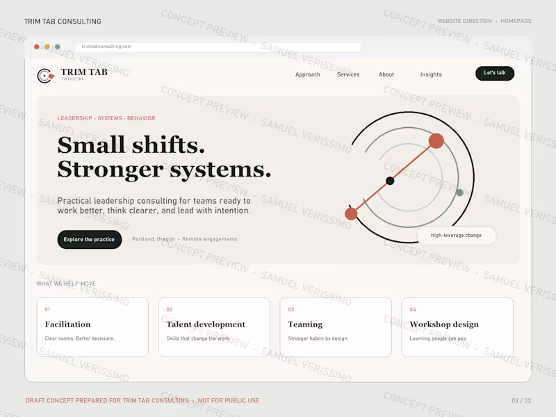 Cover image for Trim Tab Consulting — Brand & Website Direction