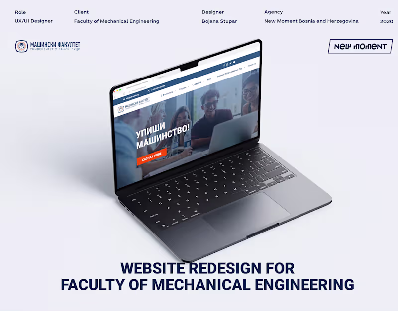Cover image for Faculty of Mechanical Engineering website design