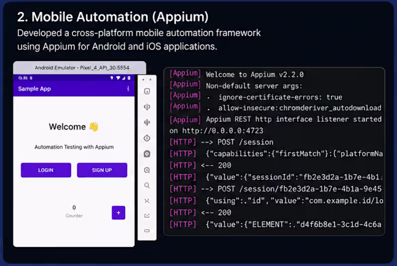 Cover image for Developed a mobile automation framework