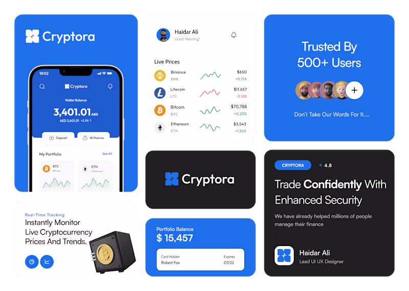 Cover image for UI/UX Design for Cryptora Mobile App