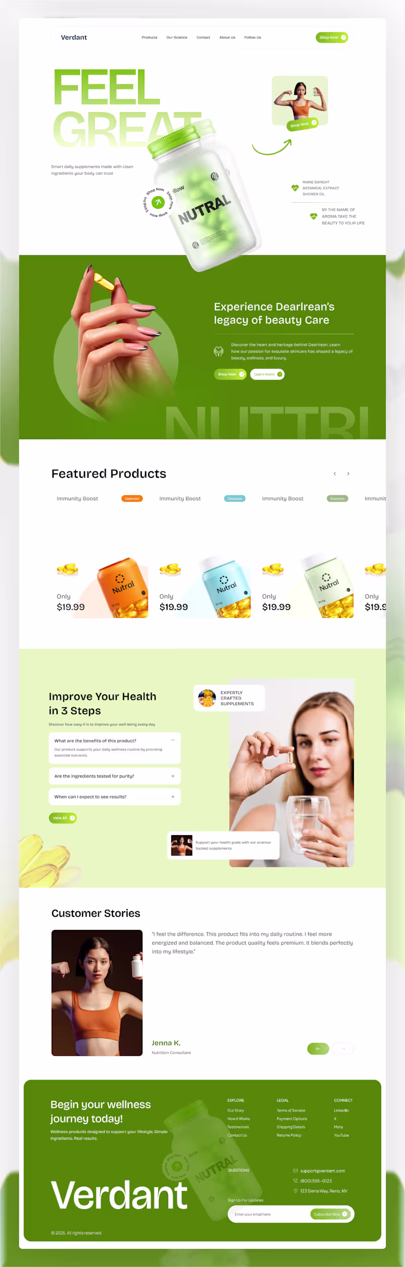 Cover image for Verdant - Supplement & Wellness Landing Page