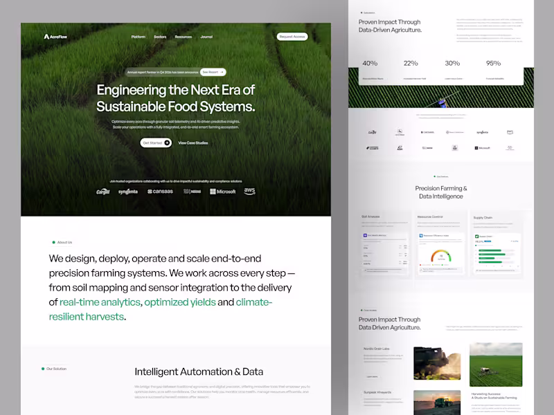 Cover image for AcreFlow Agriculture Website Design
