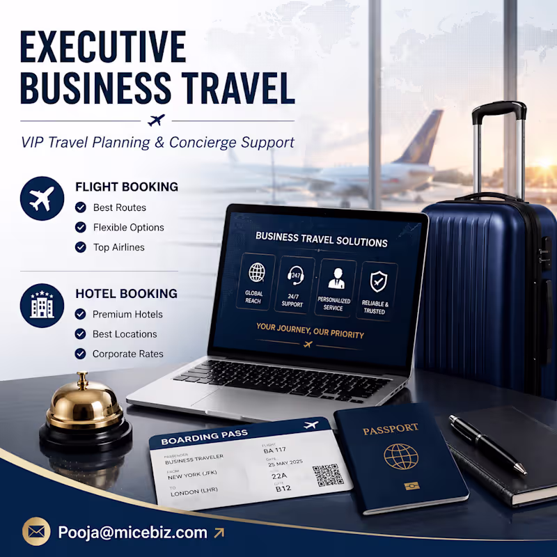 Cover image for Executive Business Travel Planning & VIP Travel Support