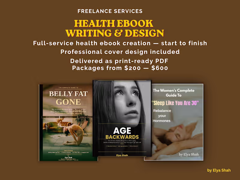 Cover image for Ebook Ghostwriting,Health & Wellness writer,Content Creation