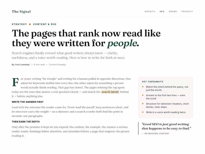 Cover image for SEO Articles & Website Copywriting