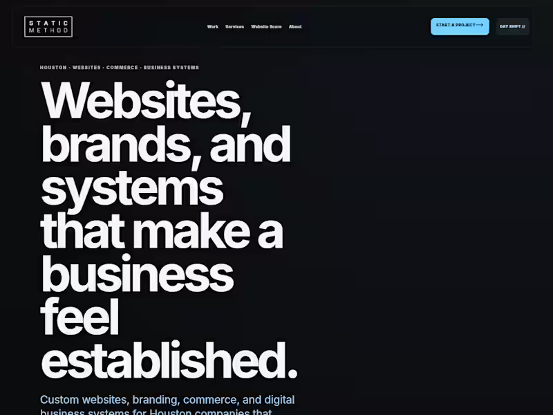 Cover image for STATICMETHOD — Studio Website & Inquiry Experience