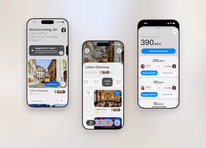 Cover image for TripMate Travel App Design