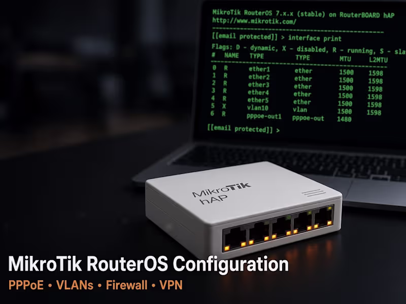 Cover image for MikroTik RouterOS Configuration & Management