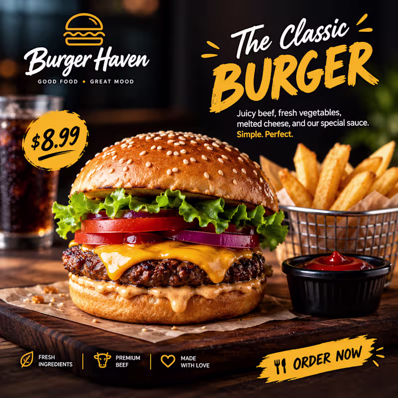 Cover image for A bold burger social media