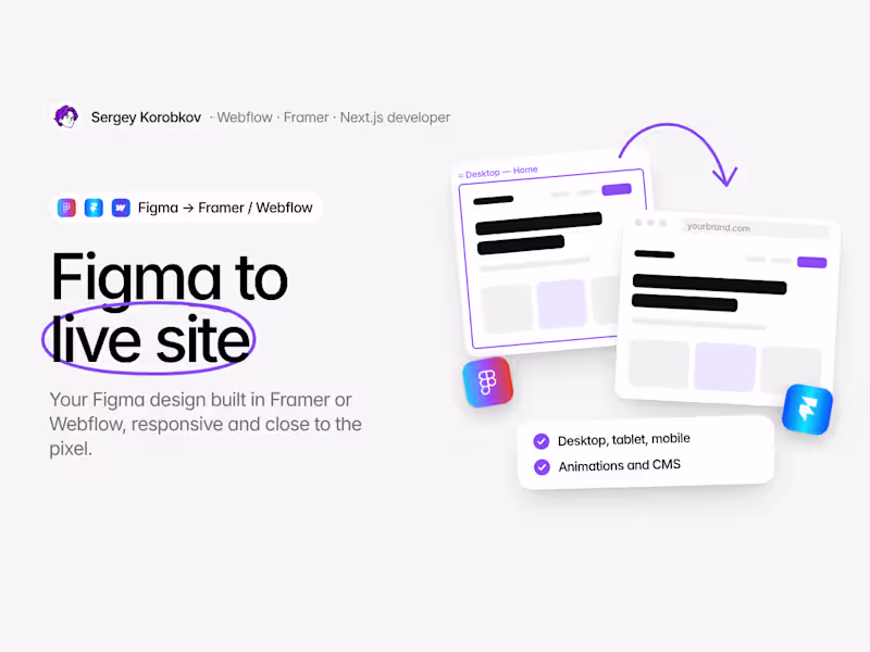 Cover image for Figma to Framer or Webflow Development